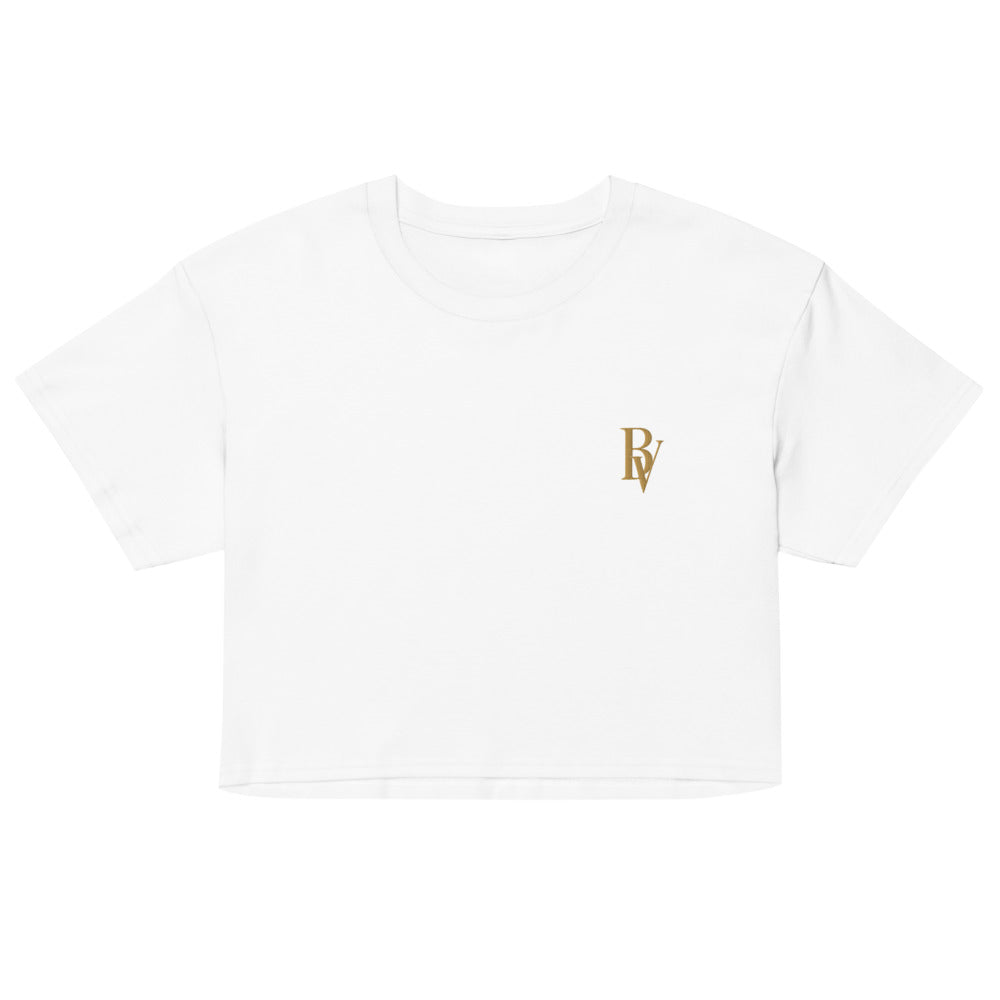 The Cropped Tee in White — chest BV